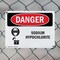 Signmission Sodium Hypochlorite Danger Sign, Plastic, 10in W x 7in L, 2PK OS-2PACK-DS-P-710-L-1935 - alternate 3